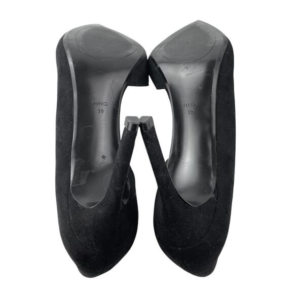 MNG Mango Black Asymmetrical Pointed Toe Stiletto High Heels Pumps Shoes Sz 8.5 - Picture 4 of 5